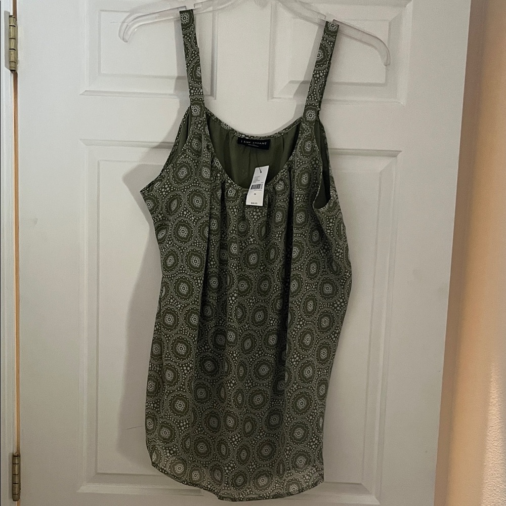 Lane Bryant Olive Patterned Camisole